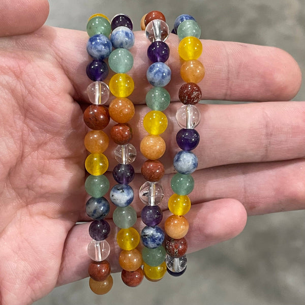 Chakra 6mm Round Bead Bracelet