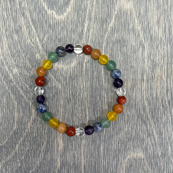 Chakra 6mm Round Bead Bracelet