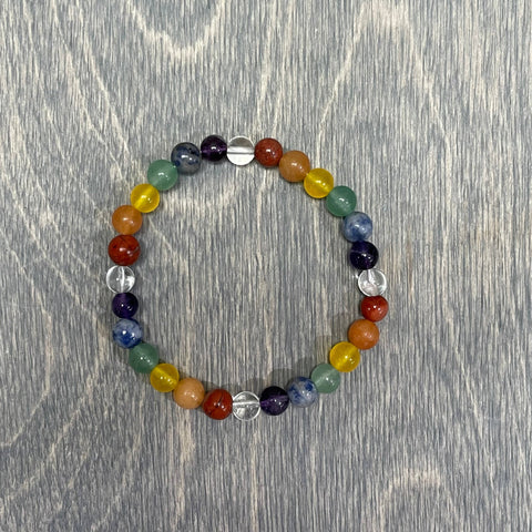 Chakra 6mm Round Bead Bracelet