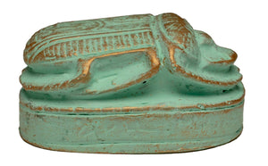 Egyptian Scarab Paperweight Patina Finish