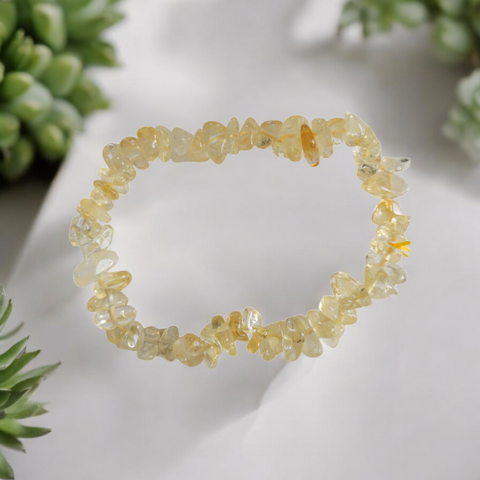 Citrine Chip Bracelet - Attract Wealth, Creativity, Solar Plexus Chakra