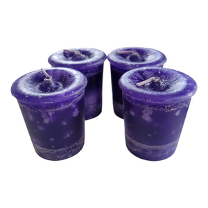 Creativity Candle Set of 4 Dark Purple with Affirmation - Reiki Charged