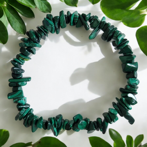 Malachite Chip Bracelet - Destroy Negativity, Protection, Attract Wealth