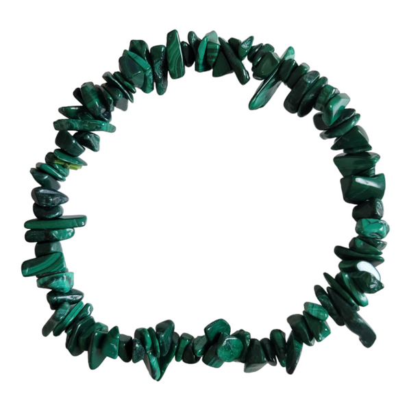 Malachite Chip Bracelet - Destroy Negativity, Protection, Attract Wealth