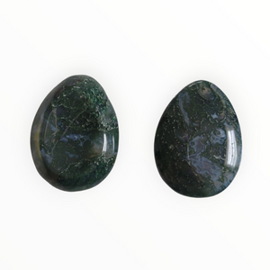 Moss Agate Worry Stone - Attract Wealth, Nature Connection