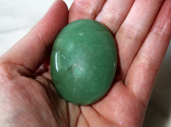 Green Aventurine Palm Stone - Attract Wealth, Heart Chakra