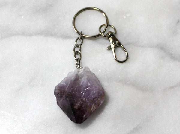 Reiki Charged Amethyst Keychain