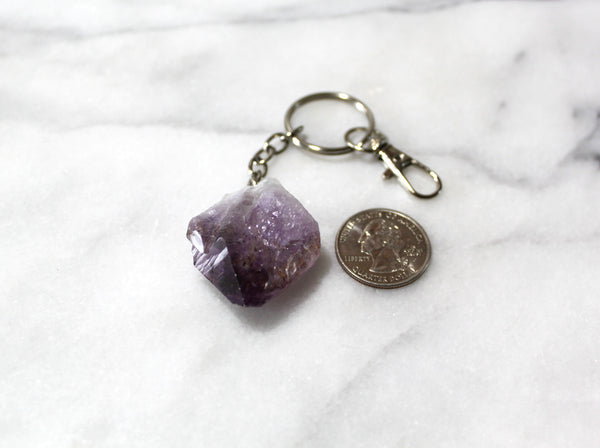 Reiki Charged Amethyst Keychain