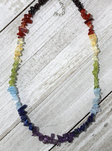 Chakra Chip Gemstone Necklace