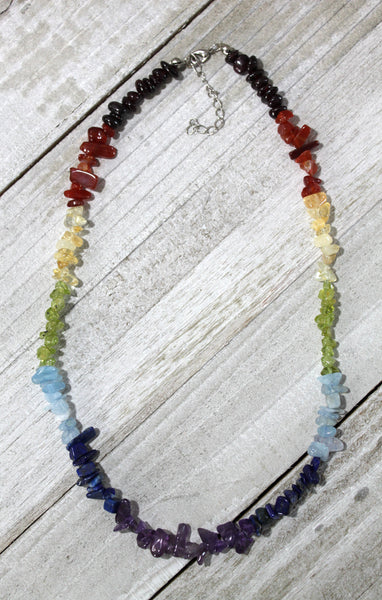 Chakra Chip Gemstone Necklace