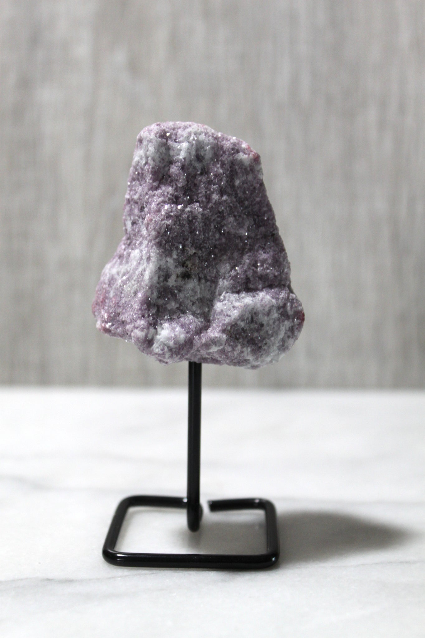 Lepidolite Stone on Display Stand - Stress Relief, Crown Chakra, Astral Travel