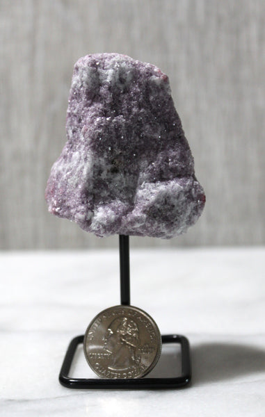 Lepidolite Stone on Display Stand - Stress Relief, Crown Chakra, Astral Travel