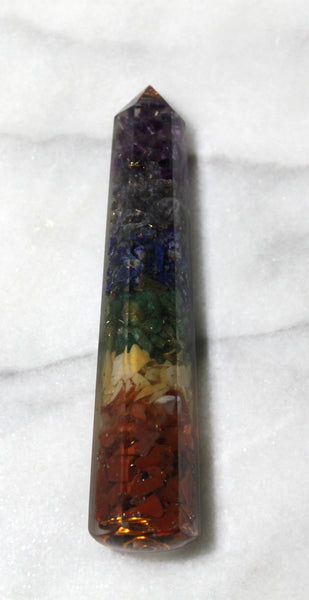 Orgonite Faceted Chakra Healing Wand