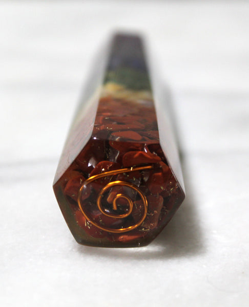 Orgonite Faceted Chakra Healing Wand