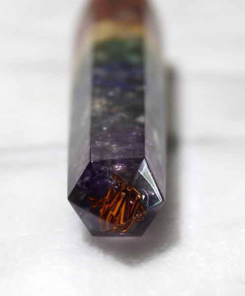 Orgonite Faceted Chakra Healing Wand