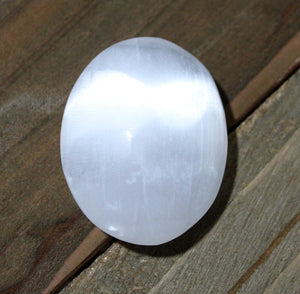 Selenite Palm Stone - Angelic Protection, Cleanse Aura, Good Luck