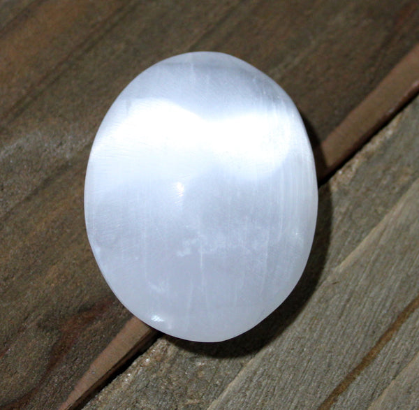 Selenite Palm Stone - Angelic Protection, Cleanse Aura, Good Luck