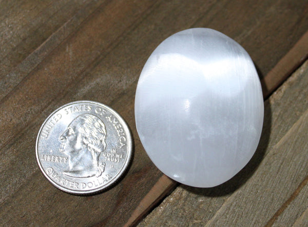 Selenite Palm Stone - Angelic Protection, Cleanse Aura, Good Luck