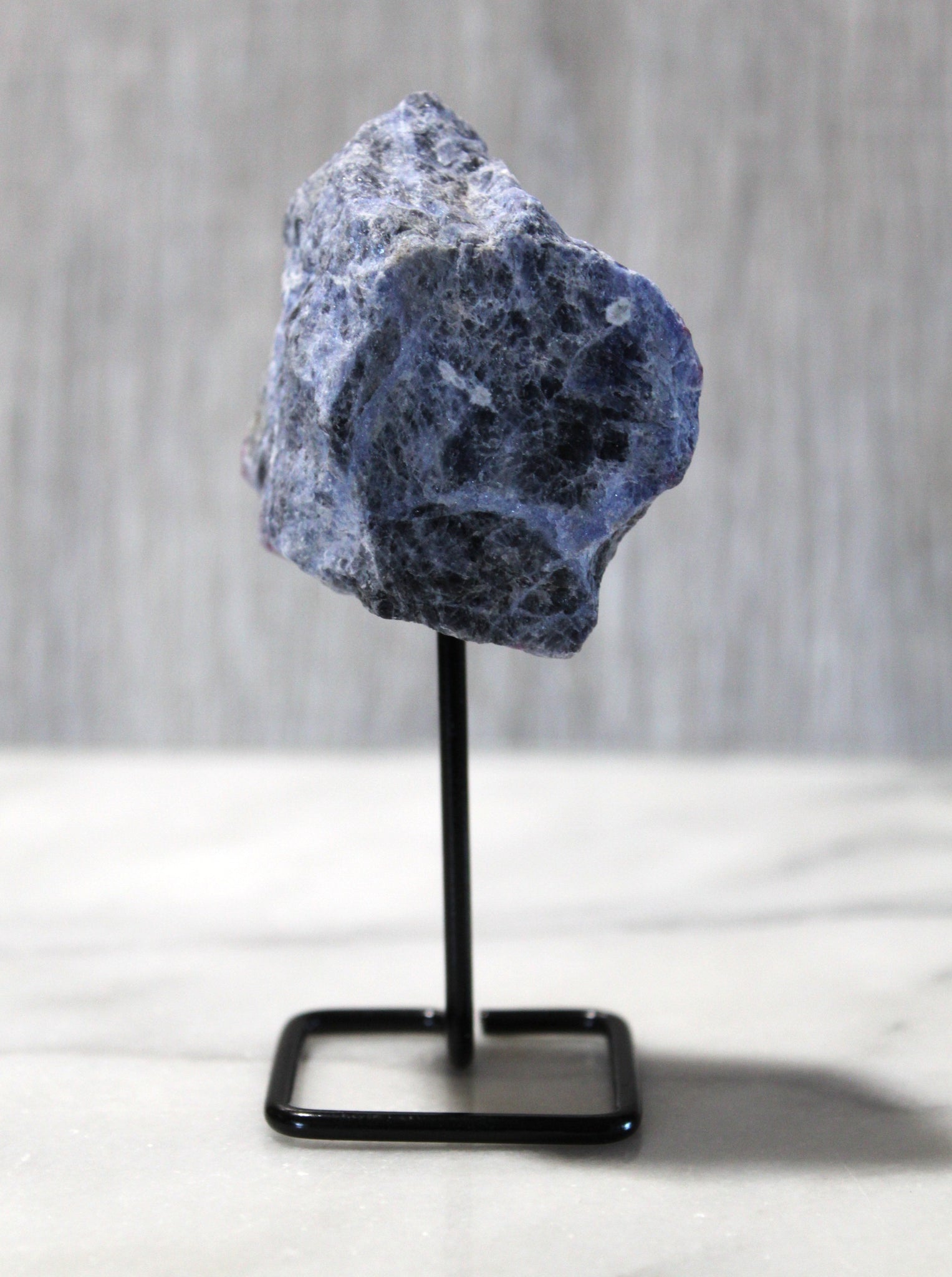 Sodalite Stone on Display Stand - Throat Chakra, Communication