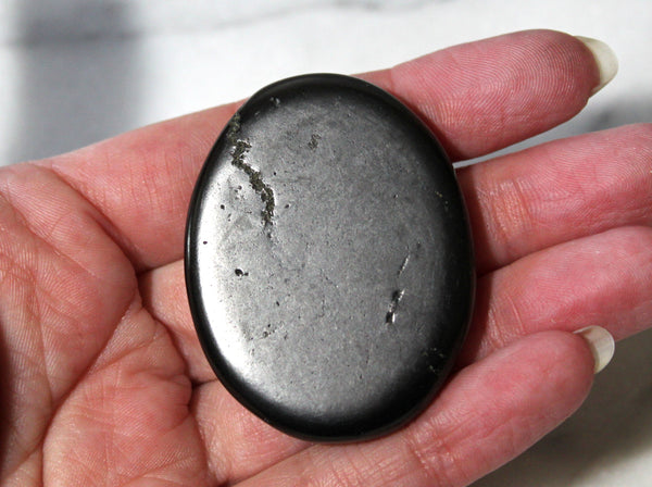 Shungite Palm Stone - Grounding, Protection