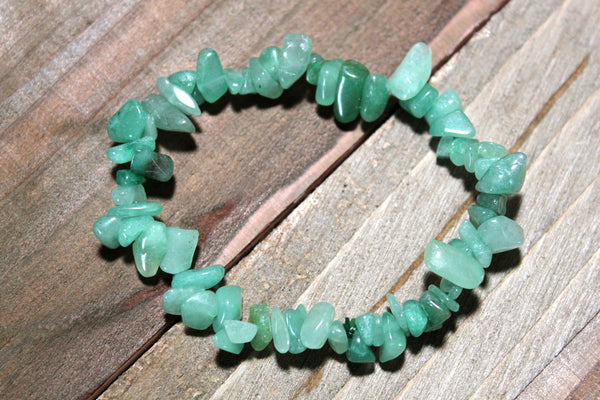 Reiki Charged Green Aventurine Chip Bracelet