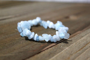 Aquamarine Chip Bracelet - Communication, Knowledge, Courage