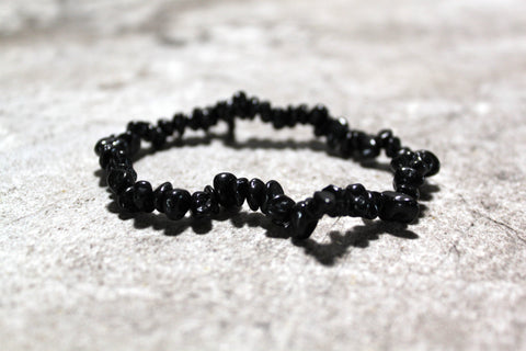 Black Spinel Chip Bracelet - Strong Protection, Grounding, Empowerment, Fight Anger