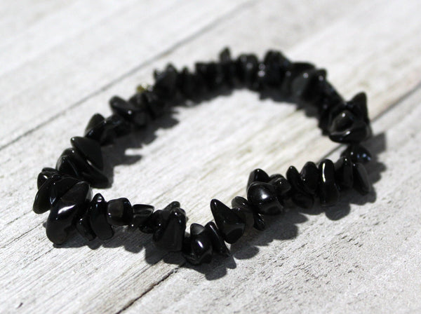 Black Obsidian Chip Bracelet - Protection, Grounding, Release Negative Energy