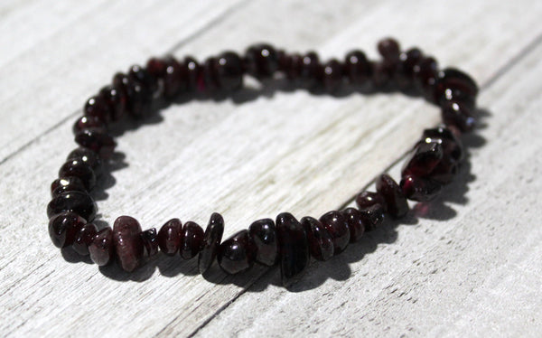 Garnet Chip Bracelet - Attract Love, Romance, Psychic Protection