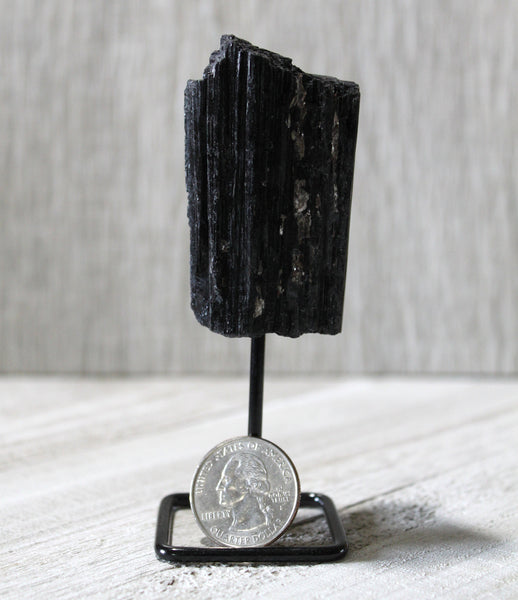 Reiki Charged Black Tourmaline on Display Stand - Protection from Negative Energy