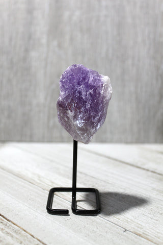 Reiki Charged Raw Maraba Amethyst on Display Stand