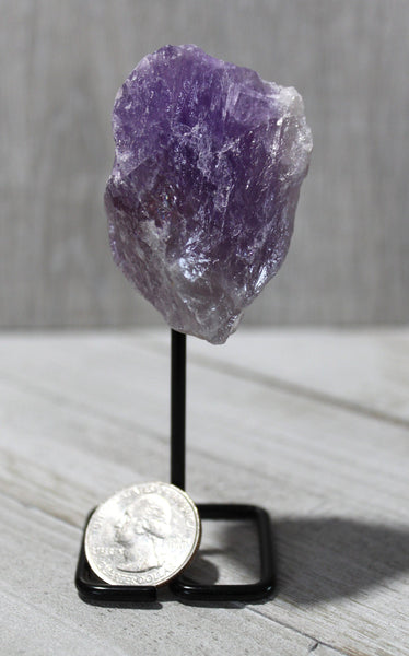 Reiki Charged Raw Maraba Amethyst on Display Stand