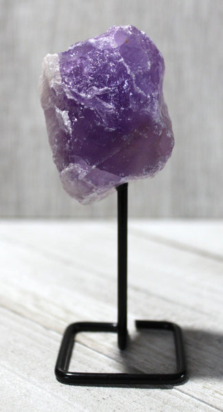 Reiki Charged Raw Maraba Amethyst on Display Stand