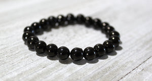 Jet Fossil Coal 8mm Round Bracelet - Protection, Grounding