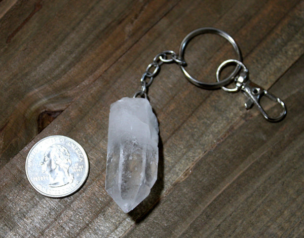 Reiki Charged Clear Quartz Point Keychain